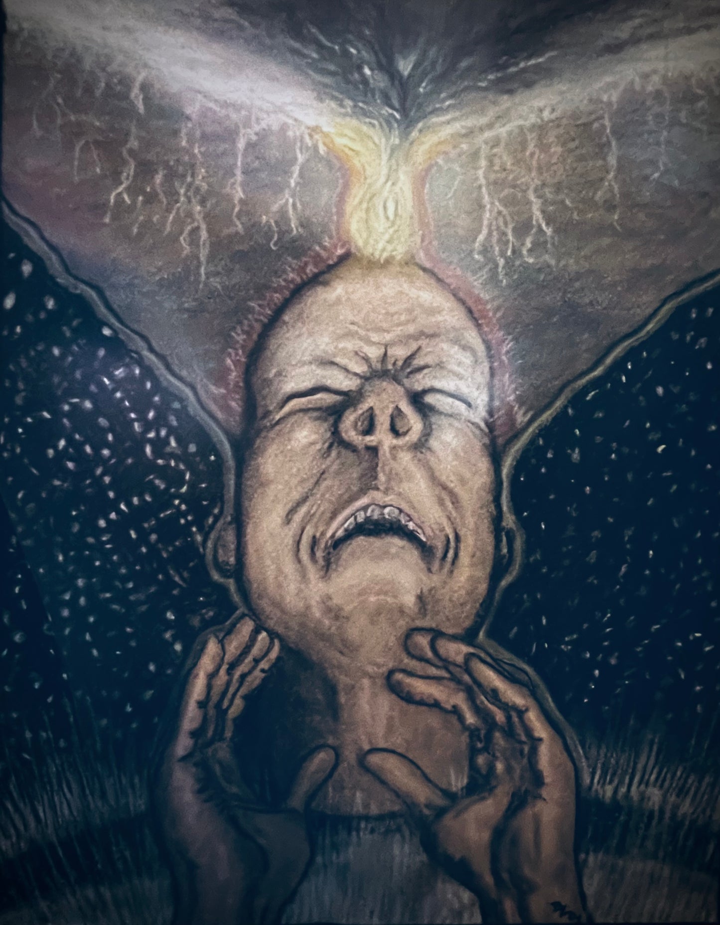 "Awakening Storm" - Introspective Mixed Media Self-Portrait