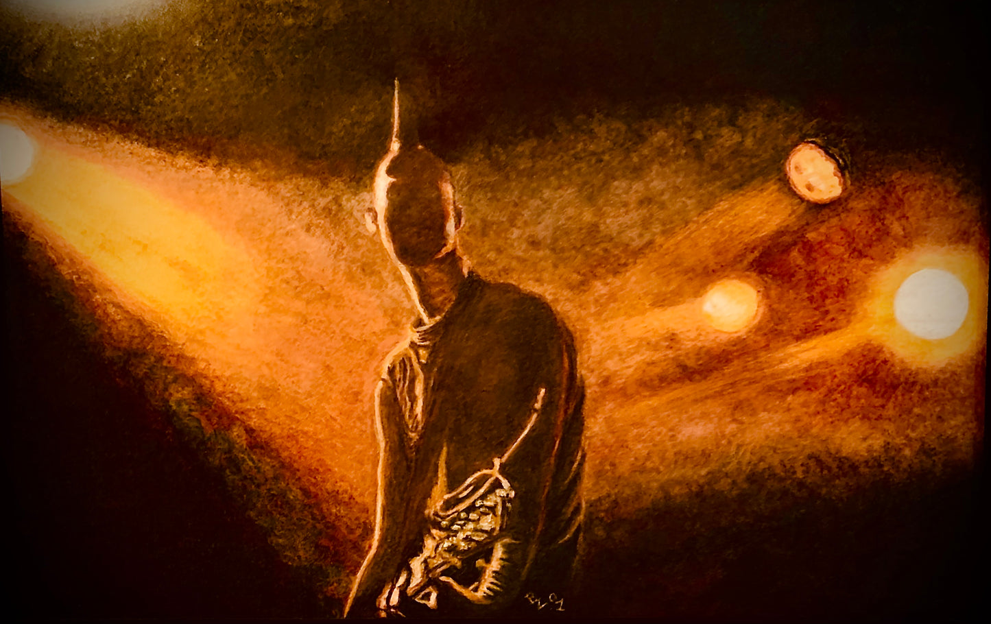 **"Stage Presence" - Dynamic Guitarist Illustration**