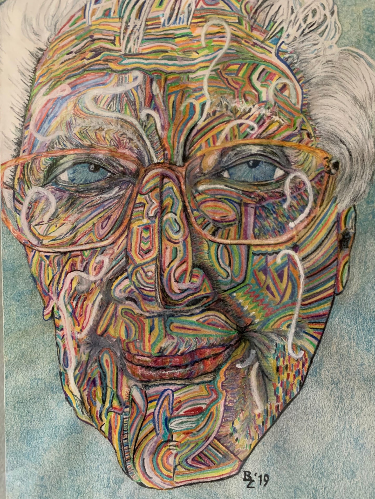 **"Colorful Wisdom" - Expressive Portrait Illustration**