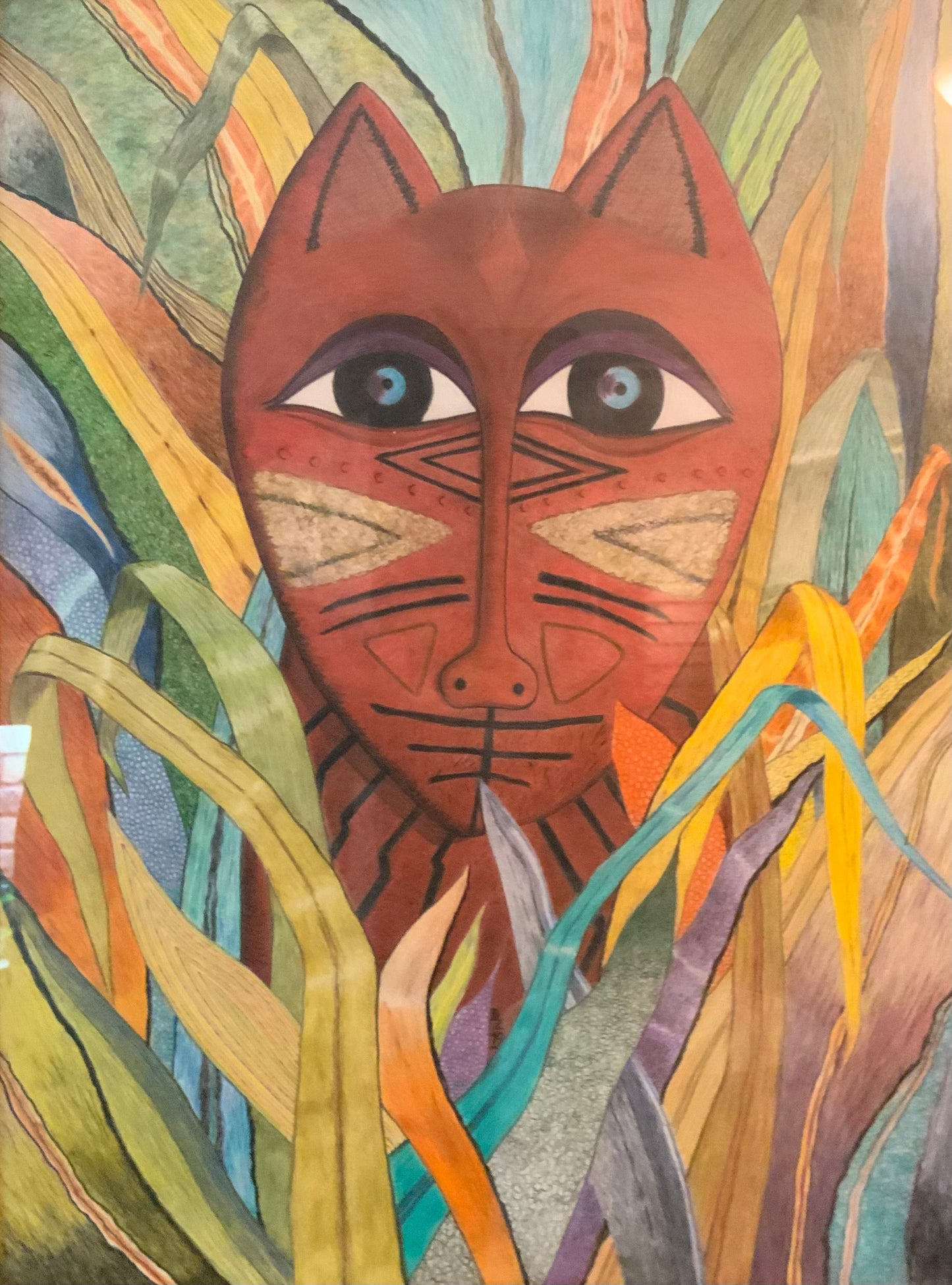 **"Nature's Muse" - Surrealistic Cat Illustration**